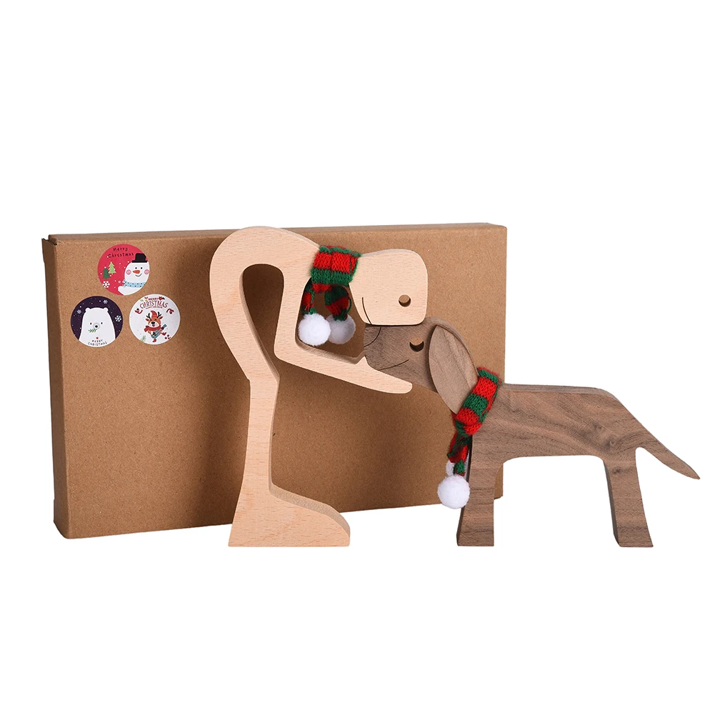 Pet Decorations Craft Wooden Dog Cat Doll Ornaments Carved Model Home Office Ornaments Creative Love Pets Dropshipping