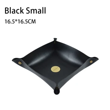 

S/L Foldable Creative Leather Storage Box PU Dice Tray Folding Leather Square Tray Makeup Sma Copper Buckle Large Storage Space