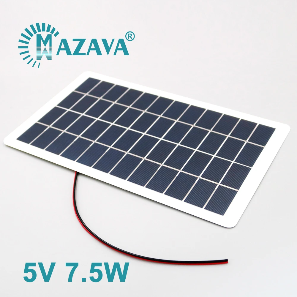 

7.5 Watt Solar Panel Wire 1500mA 7.5 W 5 V Portable Solar Charger Pane Climbing Fast Charge Travel DIY Solar Cell Generator
