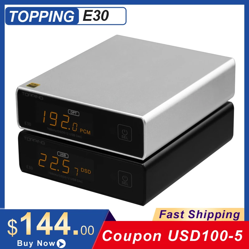ЦАП Topping E30 32 бит/768 кГц чип AK4493 с поддержкой USB/оптического/коаксиального входа