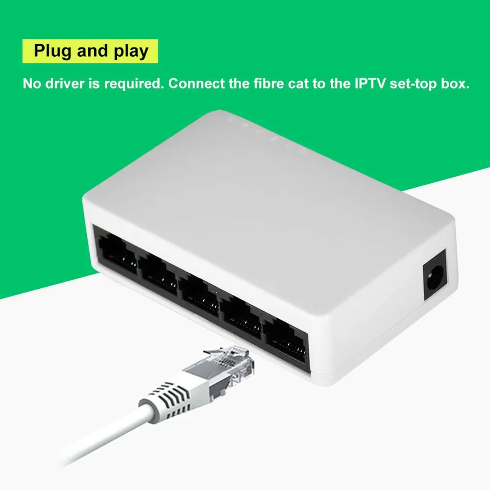 Ethernet-коммутатор 5-Порты и разъёмы локальных сетей 10/100 Мбит/с настольный коммутатор Rj45 разветвитель LAN концентратор