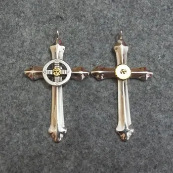 

Takahashi Kagura Goro's 925 Sterling Silver Cross Wheel Pendant Hand DIY DIY Old Thai Silver Feather Accessories Ornaments
