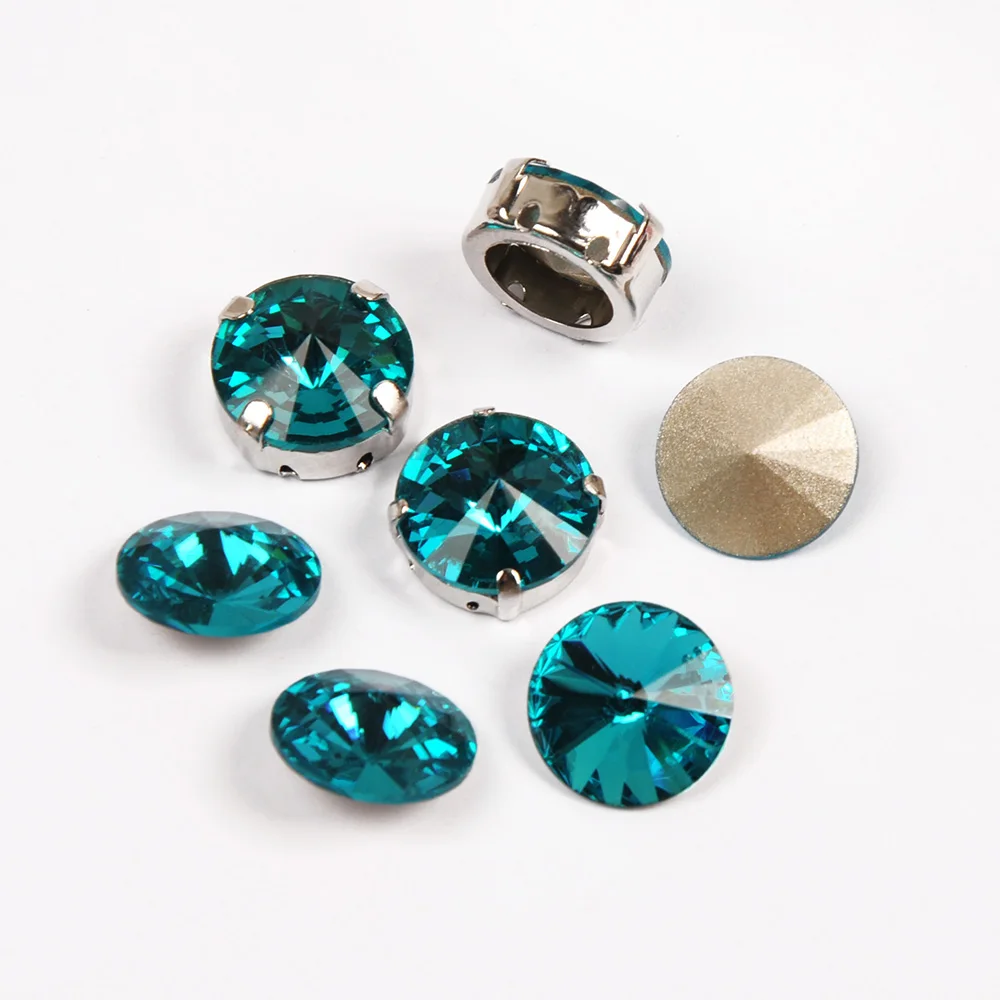 18mm Crystal Clear Glass Sew-on Rhinestones - Point Back Rivoli Fancy Stones, 5 Pack For DIY Crafts