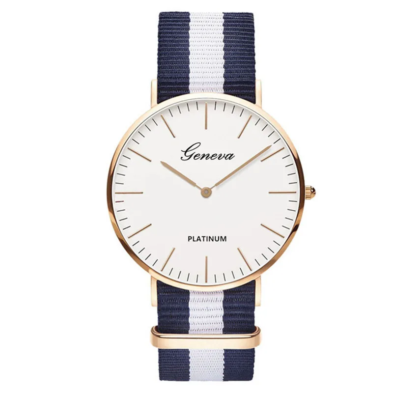 Модные женские часы ультра-тонкие Кварцевые часы Женские часы Простой нейлоновый ремешок наручные часы reloj mujer