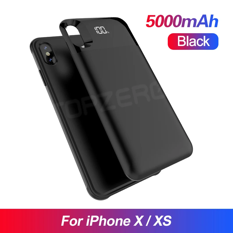 LED For X XS Батарея чехол для iPhone 5 5S SE 6 6S 7 8 Plus Powerbank зарядный чехол для iPhone X XS XR XS MAX 11 Pro MAX чехол для зарядного устройства - Цвет: LED For X XS