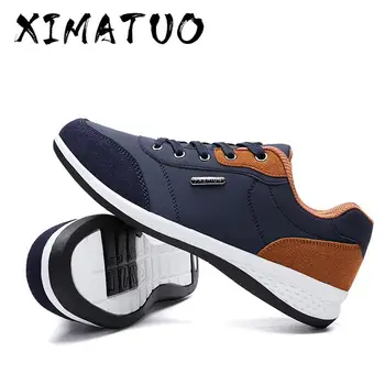 

2020 Autumn New Men Shoes Lace-Up Men Fashion Shoes Microfiber Leather Casual Shoes Brand Men Sneakers Winter Men FLats