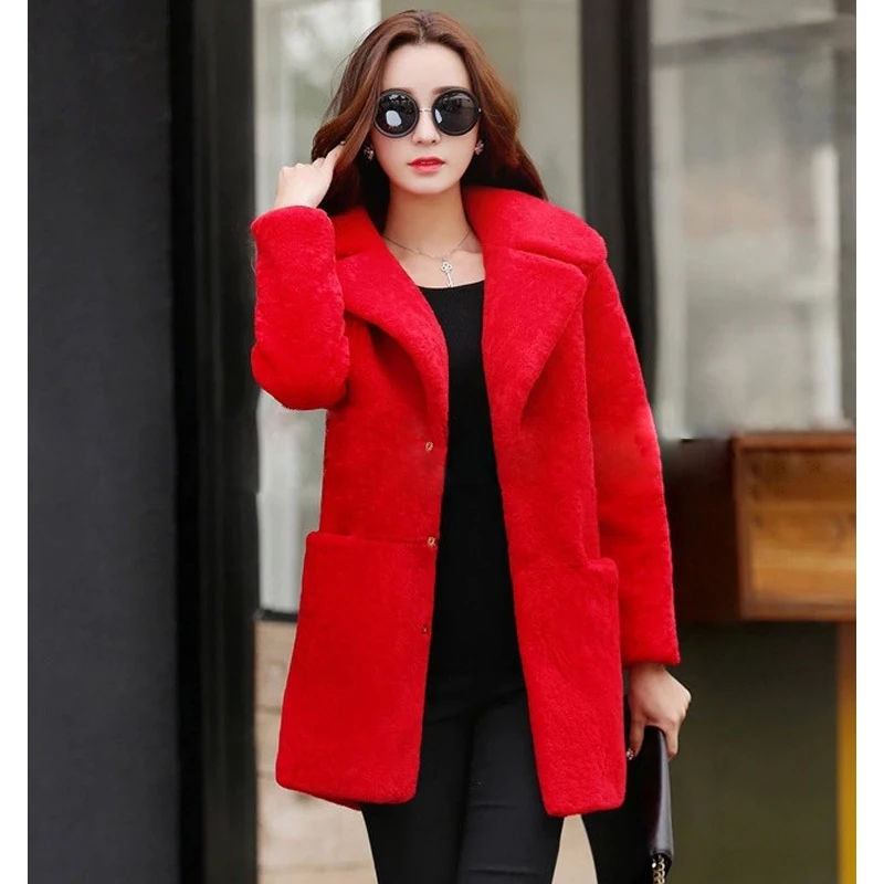 

Gilet Faux Jacket Women Imitation Mink Plus Size XXXL Pink Fur Coat European Design Thicken Warm Overcoat XC037