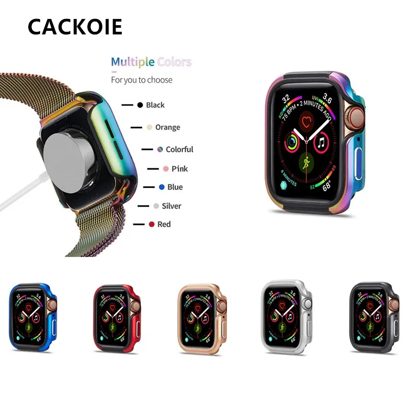 Новый ТПУ + алюминиевый сплав Apple Watch бампер крышка протектор для серии 5 4 Чехол 44