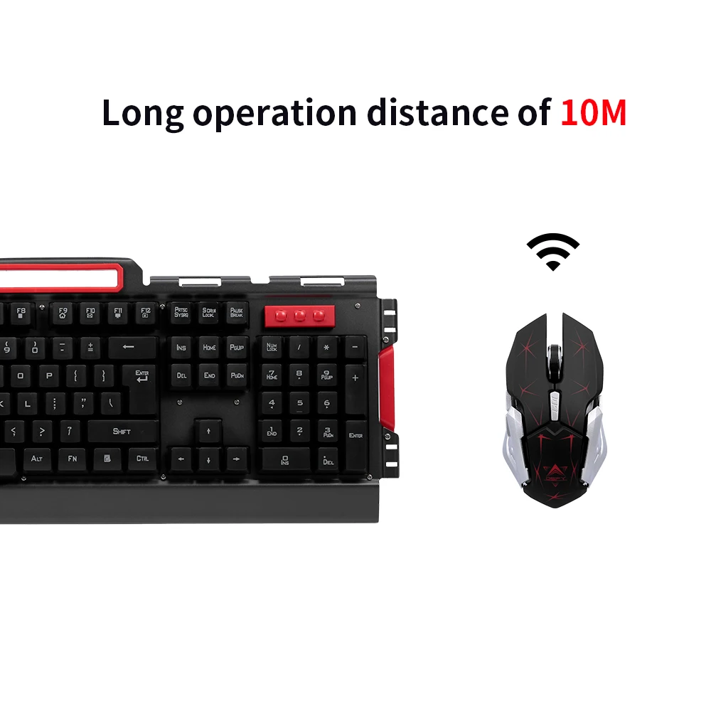 Беспроводная клавиатура и мышь Combo 2,4G металлическая панель клавиатура оптическая мышь 2400 dpi Эргономичный дизайн для ПК ноутбука