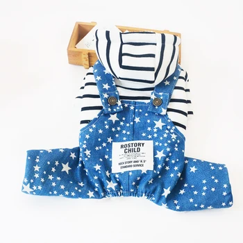 

Dog Jumpsuits Overalls Puppy Four Legs Jacket Cotton Clothes For Small Dogs Stripe Hoodies Clothing Winter Dog Apparel Poodle 10