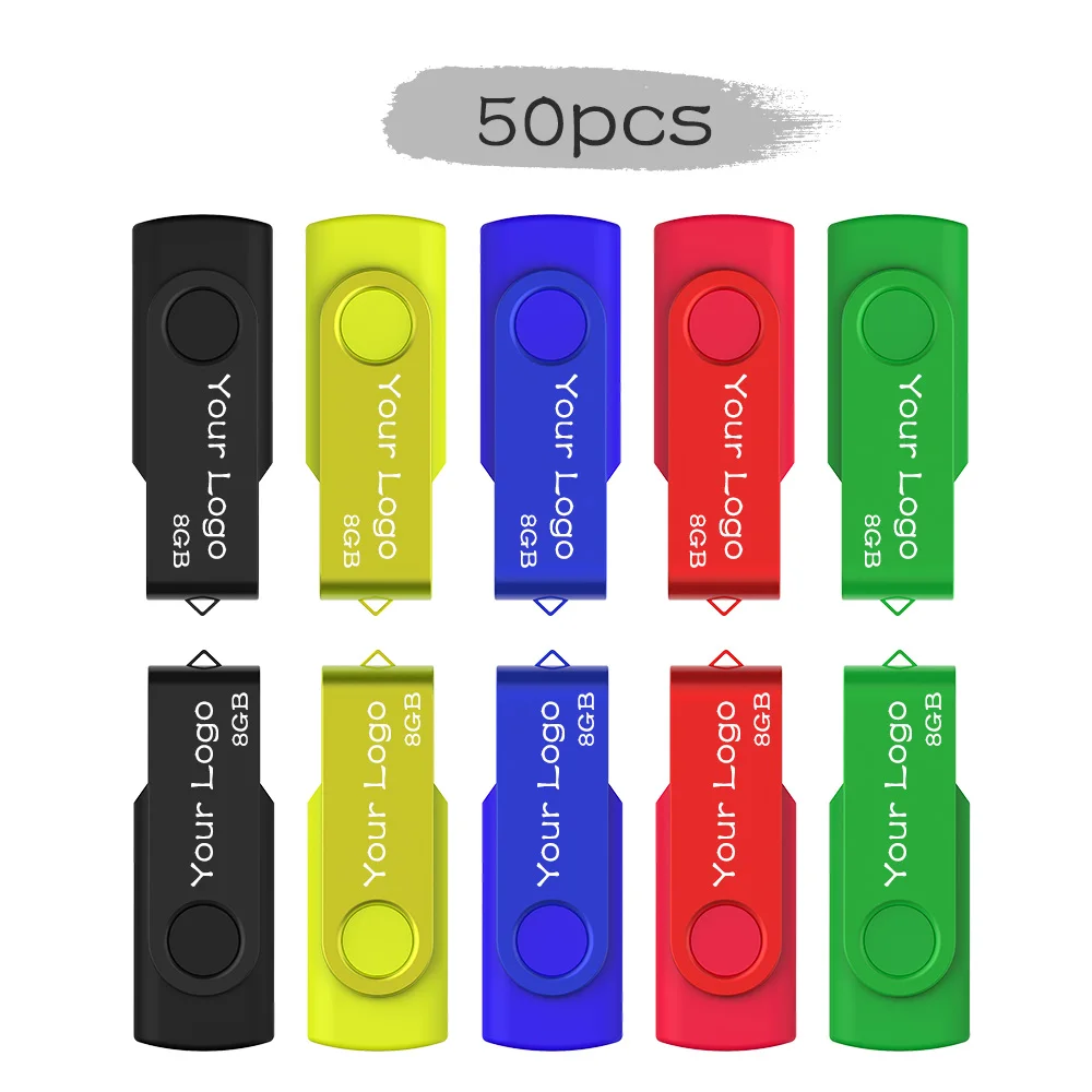 Поворотный Usb-флеш-накопитель 50 шт. разноцветный флеш-накопитель 128 Мб 2 ГБ 4 8 16 32 64