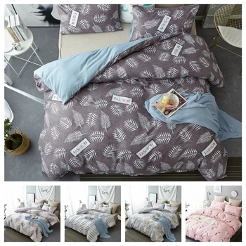 

2020 New Pattern Plants Printing 2/3 Pcs Duvet Cover Set 1 Quilt Cover + 1/2 Pcs Pillow Cases Single Twin Double Full Queen King
