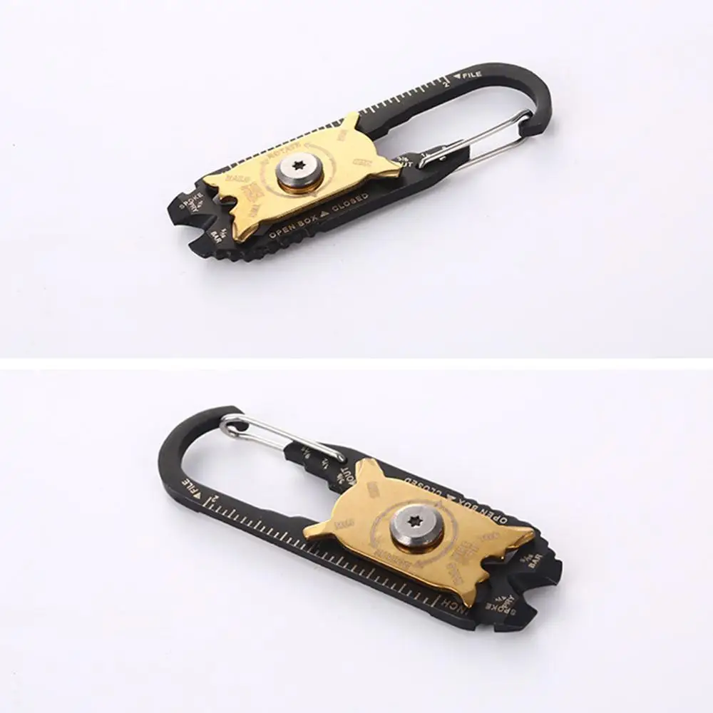 

Key ring safety buckle 20 in 1 multi-functional portable tool outdoor mountaineering buckle EDC multi-functional tool set