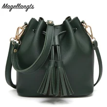 

Women shoulder bags new tassel handbag spring fashion bucket bag casual tote high quality PU leather crossbody bags