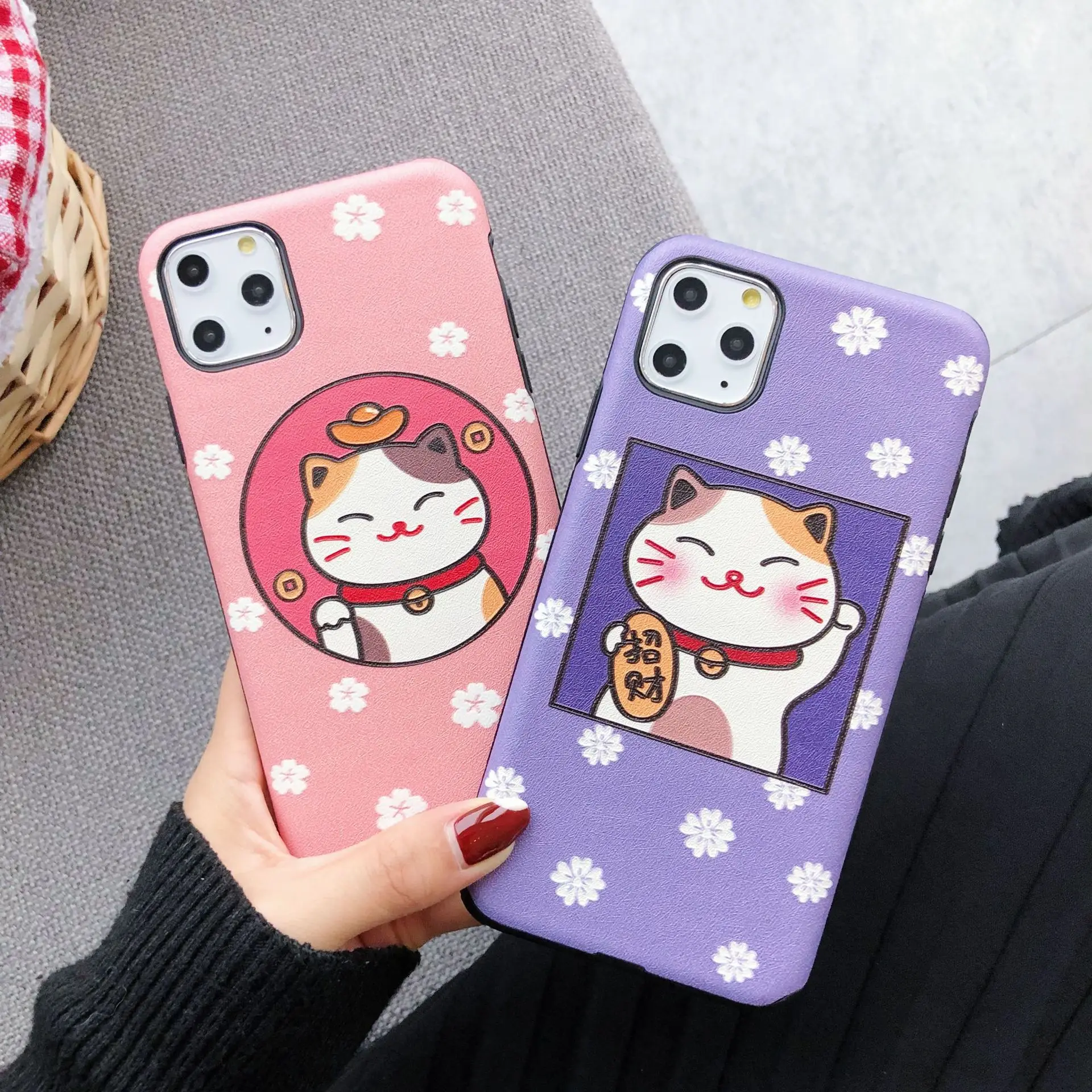 Kawaii Japanese Cartoon Lucky Cat Phone Case For iPhone 11 Pro Max X Xsmax Xs XR 6 6S 7 8 Puls Cases Retro Soft Silcone Cover |