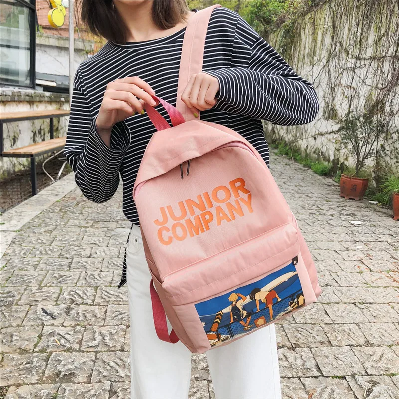 

2019 New Designer Vintage Sense Girl Backpack Female High School Students Letter Sen School Bag Wholesale Travel Women Backpack