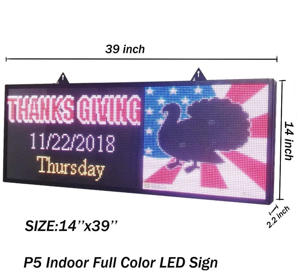 풀 컬러 P5 RGB LED HD 이미지 사인, 이동 스크롤링 메시지, 야외 디스플레이 보드, 상점 벽 및 창문 지지대, WiFi 및 USB