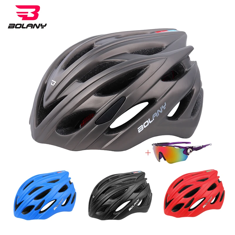 

BOLANY 2020 Ultralight Integral Bicycle Helmets Men Women Riding MTB Road Cycling Helmet with Led Tail Light Enduro Safety Cap