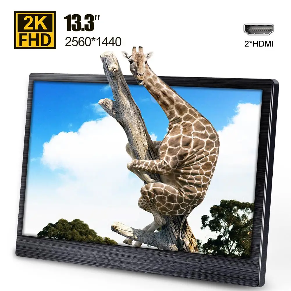 

13.3 Inch 2k IPS Portable Monitor Laptop & Gaming Monitors HDMI LED Display for Computer PC PS4 Xbox Camera 2560x1440 13.3"