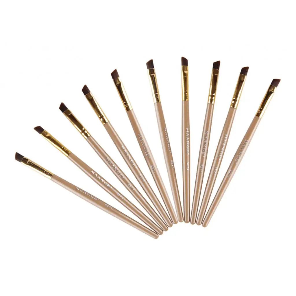 10x Eyebrow Shaping Brush Set Plastic Handle Precision Brow Liner Definer