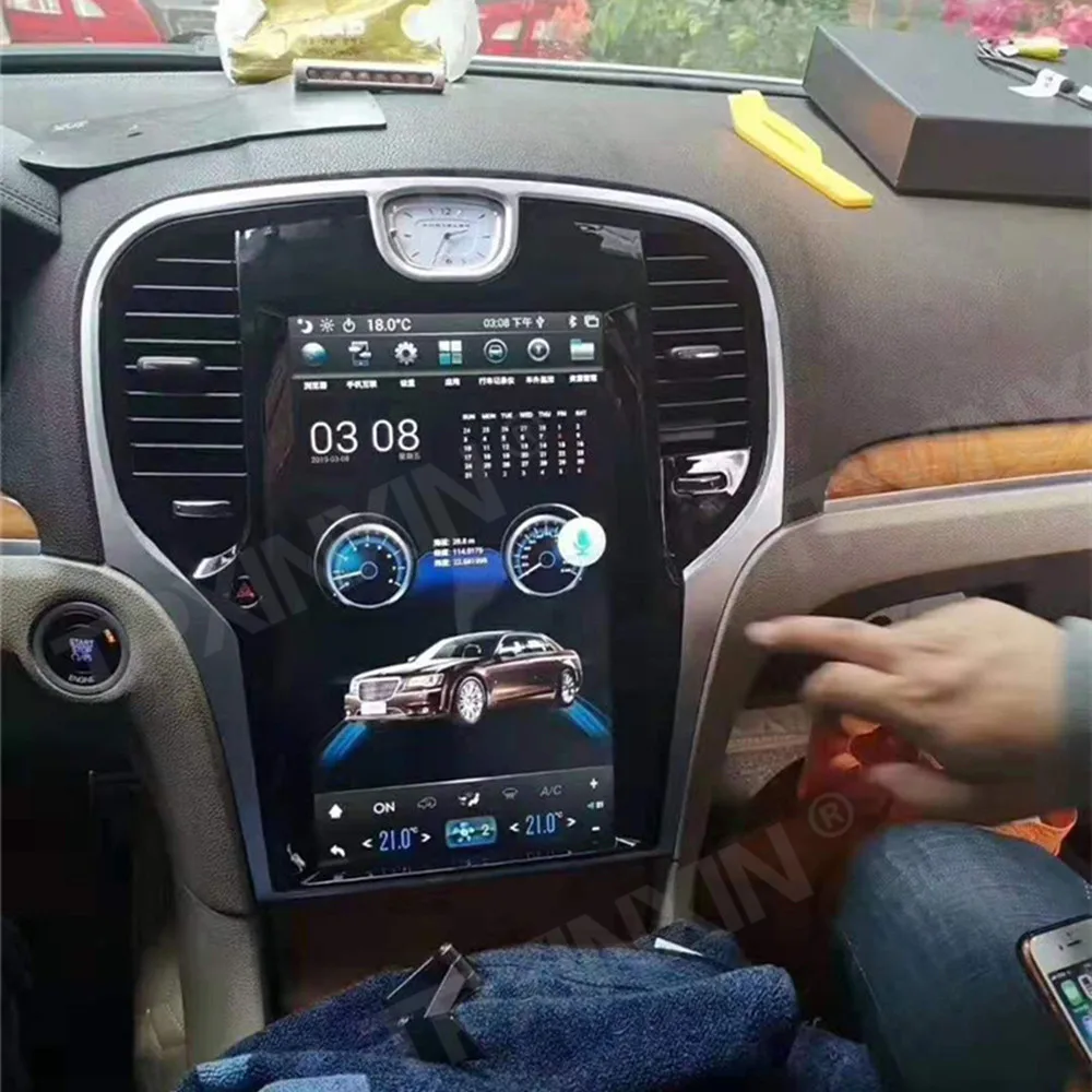 Wireless Carplay 13.3 inch For Chrysler 300C 2013-2019 PX6 Tesla Screen Car Radio 2 Din GPS Navigation Audio Multimedia Player