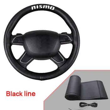 

DIY Leather Car Steering Wheel Cover for Nissan leaf NISMO Soft Braid With Needles Thread 38cm