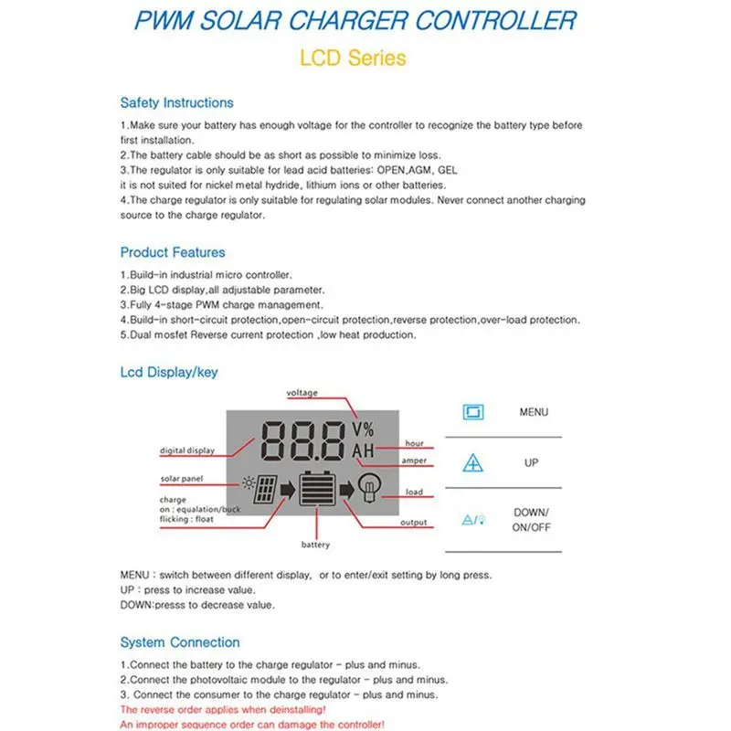 Панель солнечных батарей регулятор заряда батареи 12 V/24 V Авто с двойным Usb