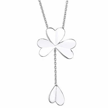 

New 925 Sterling Silver Necklace Lucky Four-leaf Clover With Adjust Sliding Necklace For Women Wedding Gift Diy Fine Jewelry