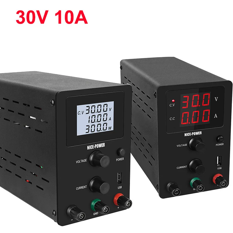 

New 30V 10A LCD Display Adjustable Laboratory Switching Regulator DC Power Supply Laptop Repair Rework 110v - 220v Protect Eyes