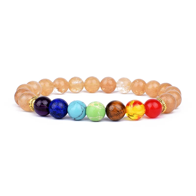 Fashion 7 Chakra Bracelet For Women Men Balance Buddha Reiki Prayer Tiger Eyes Black Natural Stone Beads Yoga Bracelets Jewelry