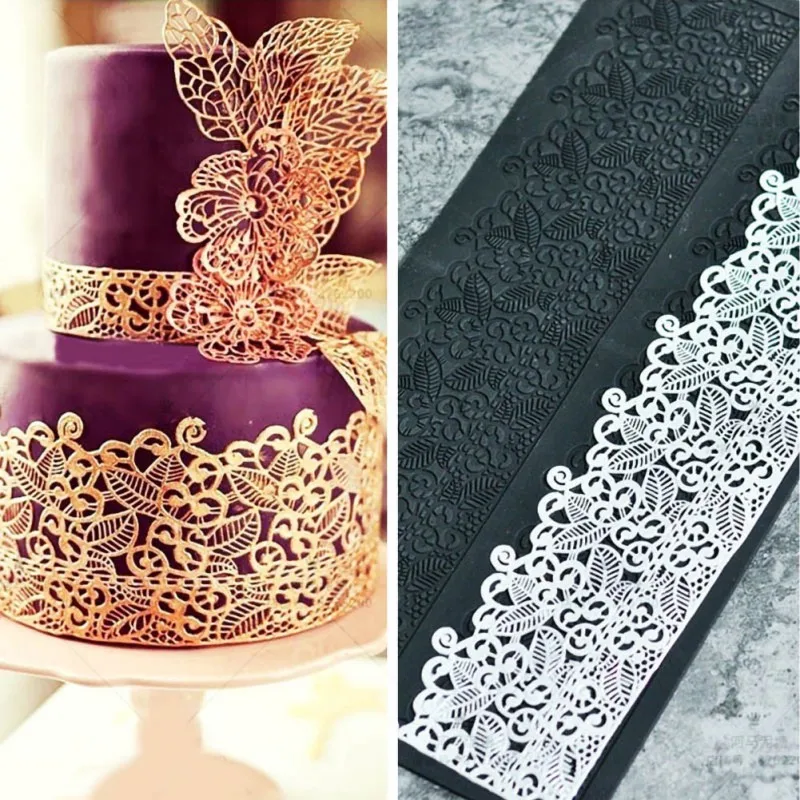 

DIY Silicone Fondant Lace Embossed Cake Mold Sugar Lace Mat DIY Bakeware Embossing Mat Elegant Cake Mold