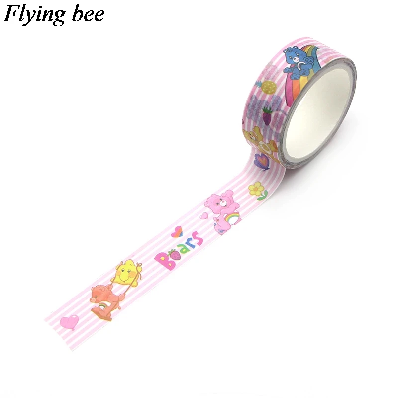 Flyingbee 4pcs/set Cartoon Anime creative tape dog Adhesive Tape Bob's Burgers Paper Washi Tape Care bears tapes set gifts X0634