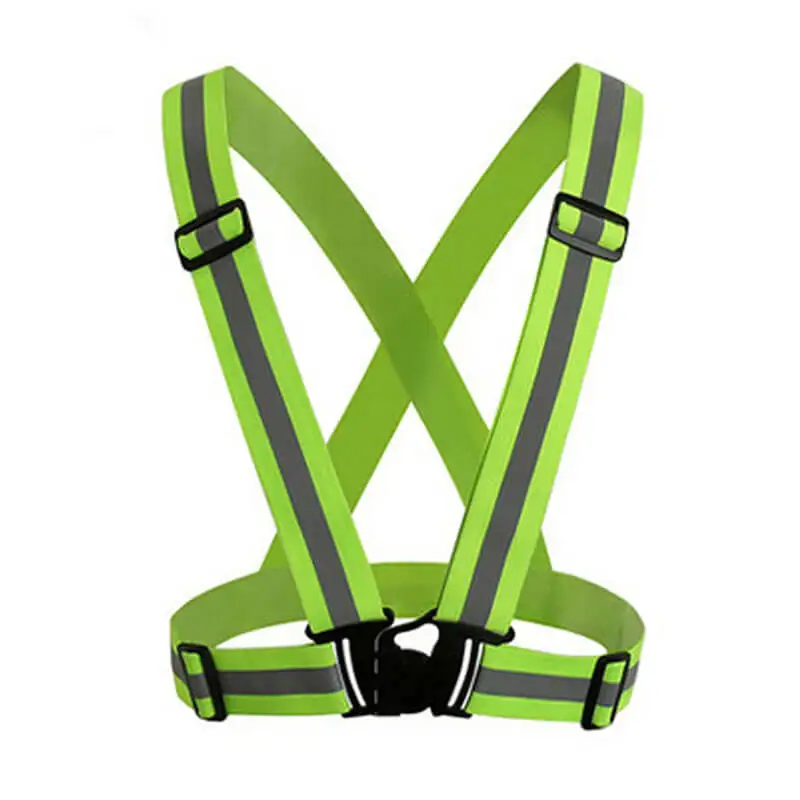 Регулируемый светоотражающий жилет высокая видимость безопасности рабочая одежда Открытый Кемпинг бег Велоспорт Флуоресцентный жилет - Цвет: Green