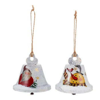 

2Pcs Ornaments Party Decorations Hanging Gifts Xmas Bell Delicate Premium Iron Art Pendants Hanging Decor For Party Home Bar