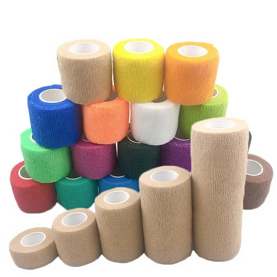 2.5/5/7.5/10/15 cm*4.5 m Breathable Elastic Bandage Self-adhesive Sport Protective Fixer Tape Medical Wrap Pet Bandage flex tape afbeelding
