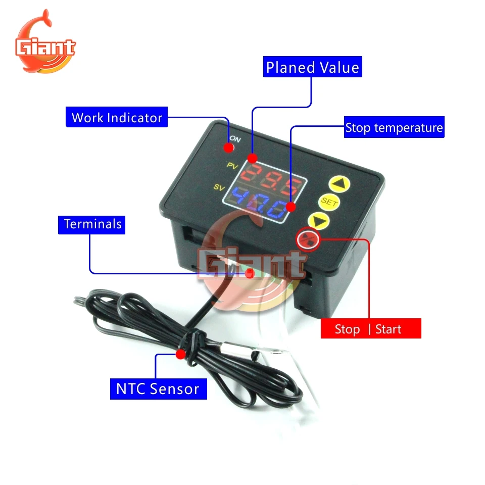 DC 12V 24V AC 110V 220V W3230 W2310 регулятор температуры Цифровой Термостат светодиодный