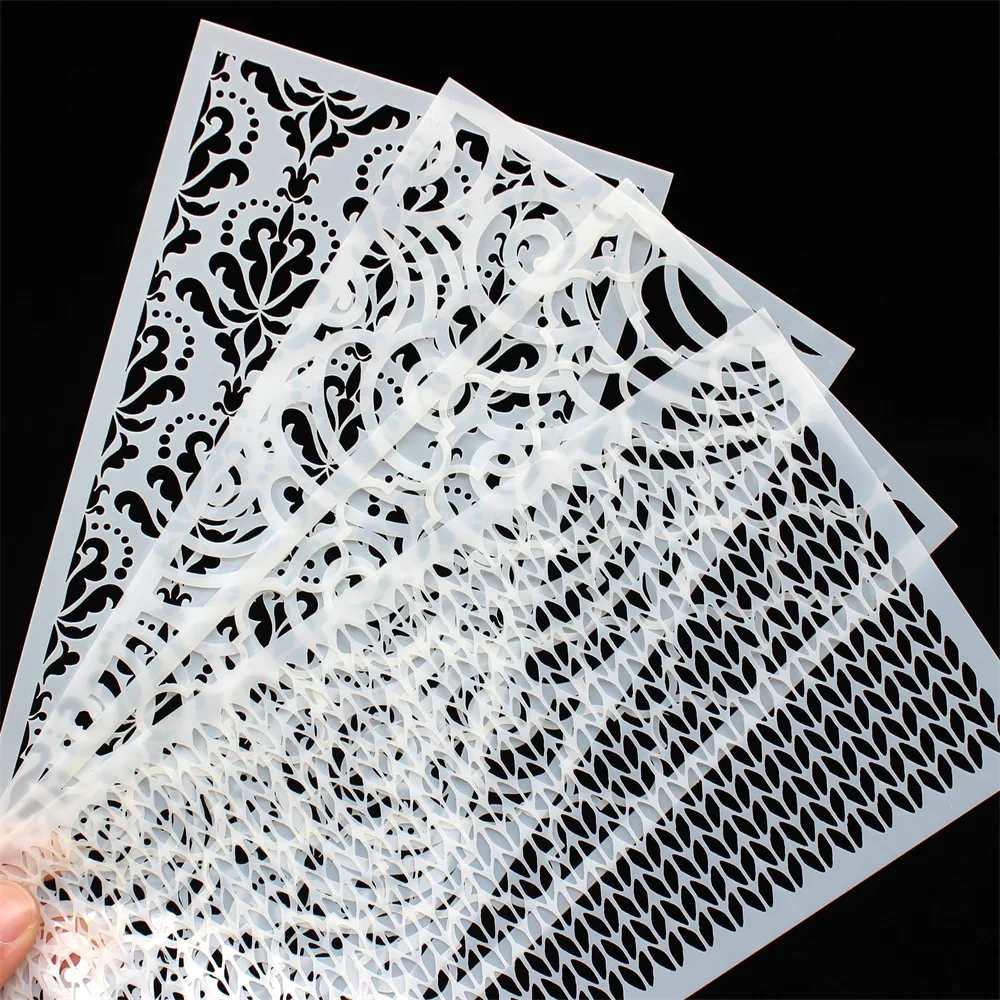 Layering Stencils KSCRAFT 4pc/set Slimline for DIY Scrapbooking Photo Album Decorative Embossing Paper Cards Crafts