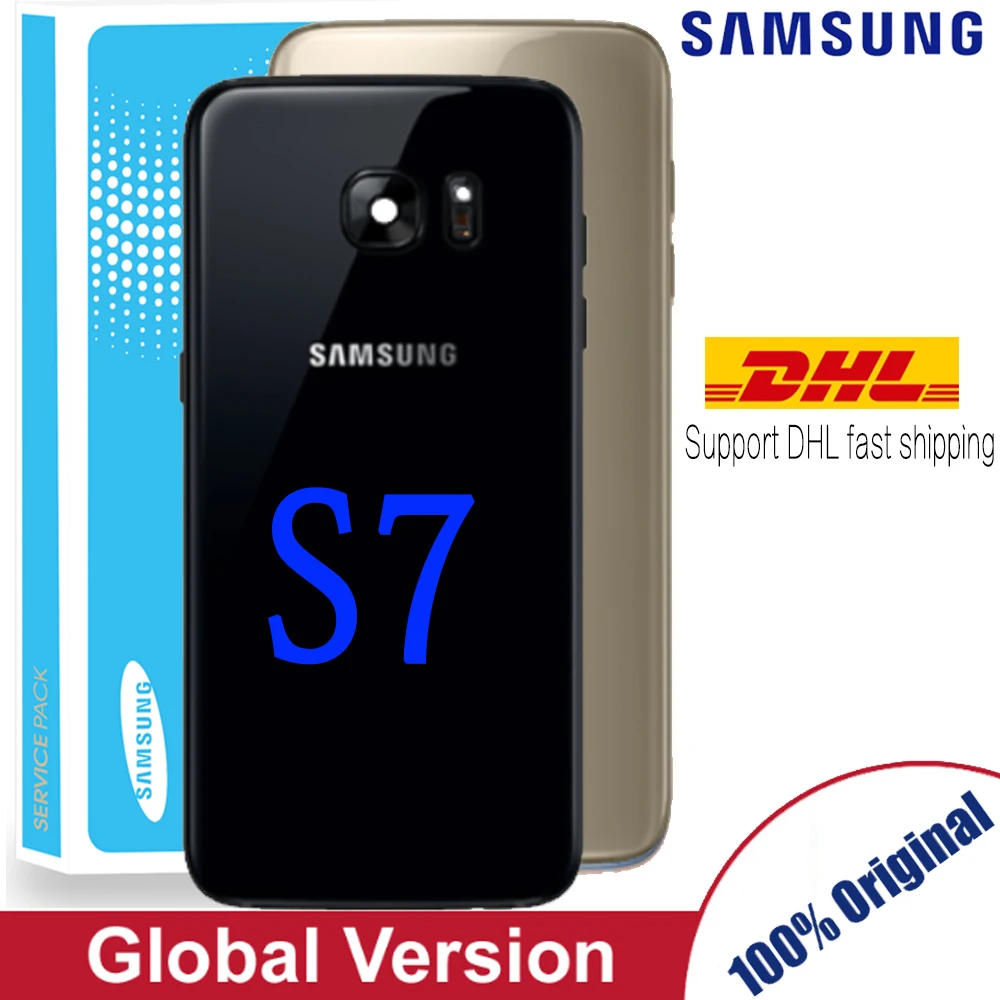 Оригинальное заднее стекло для SAMSUNG Galaxy S7 G930 G930F плоская Крышка батарейного
