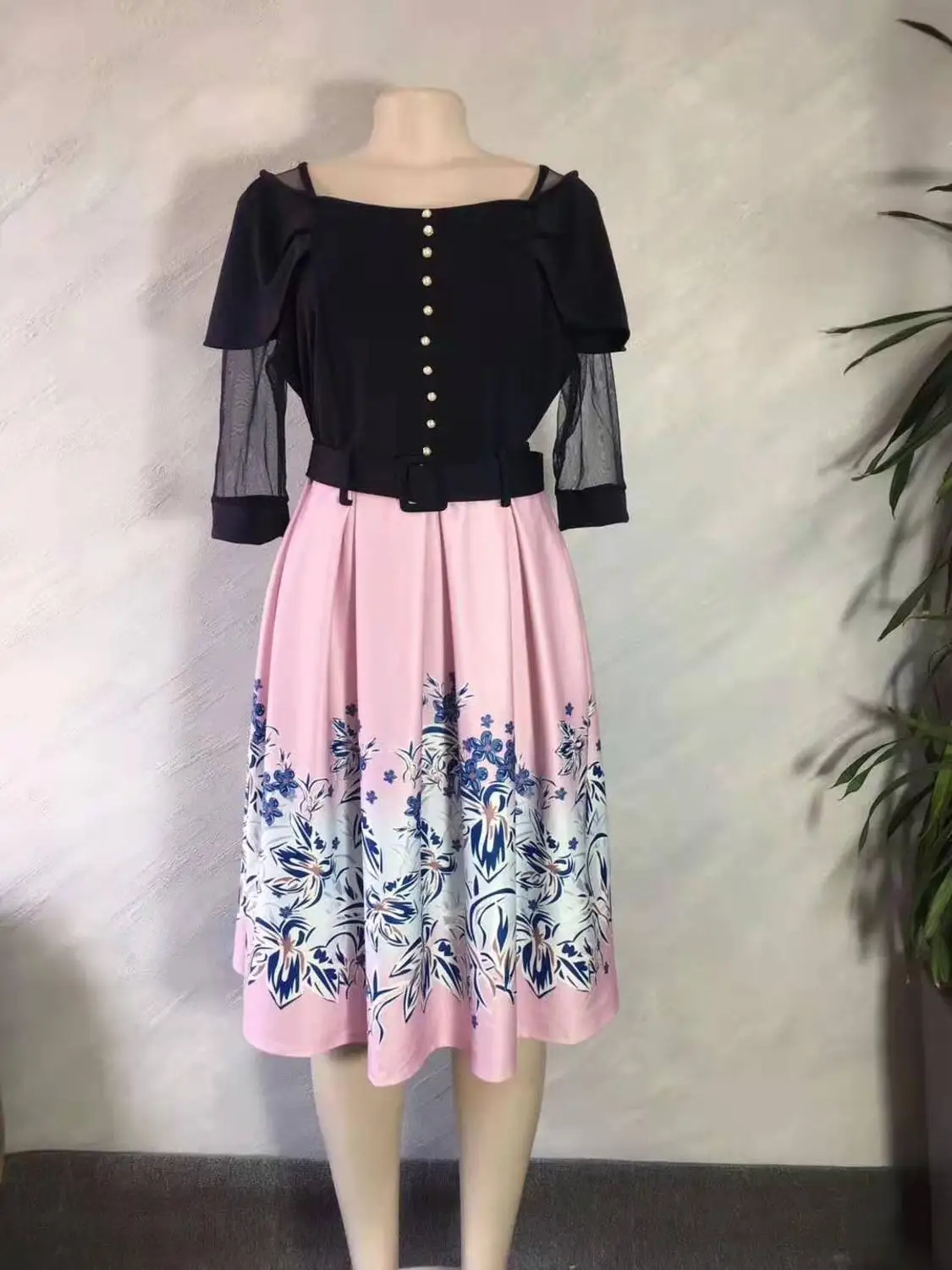 Navy blue Стиль африканская женская одежда Дашики мода стрейч цифровая печать высокого качества материал платье размера плюс L-XXXL FH - Цвет: Navy blue