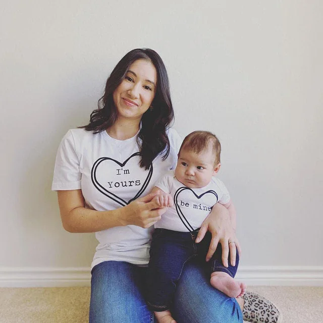 1 предмет одинаковая рубашка мама и я Be Mine I'm your рубашки милый семейный образ