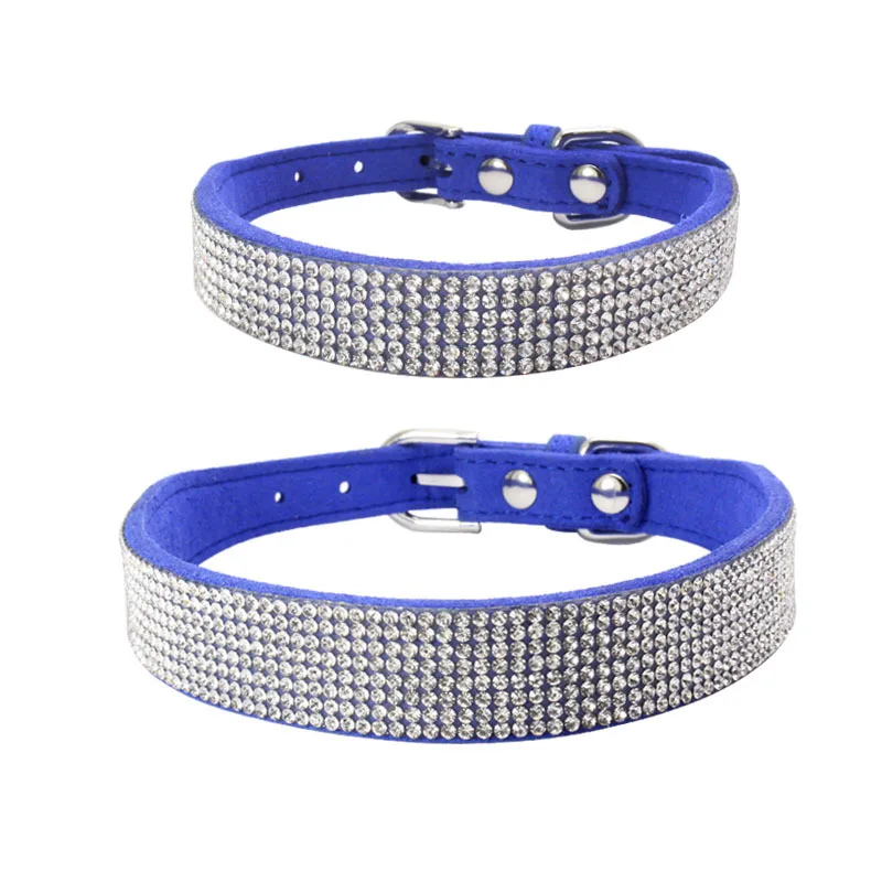 Bling Rhinestone Dog Cat Collars Leather Pet Puppy Kitten Collar Walk Leash Lead For Small Medium Dogs Cats Chihuahua Pug Yorkie 