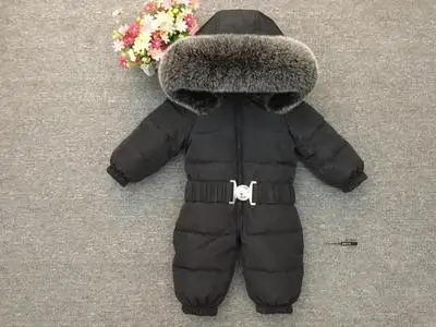 Комбинезон для новорожденных, зимний детский комбинезон для младенцев, зимняя одежда, детский зимний комбинезон, пальто на утином пуху, хлопковая детская одежда, новогодний костюм - Цвет: new black b