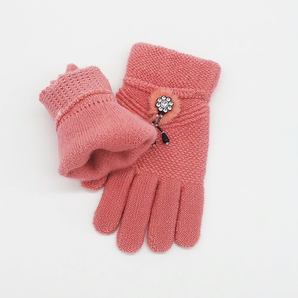 Женские трикотажные перчатки зимние вязаные handschoenen женский тепловой шерстяное