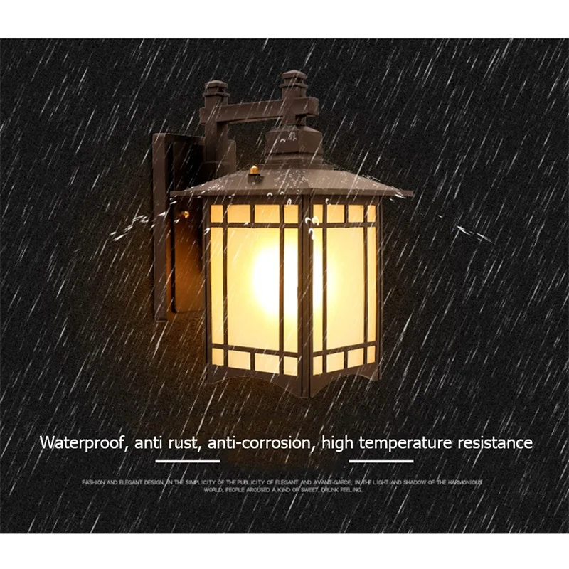 Lâmpada de Parede ao ar Arandelas à Prova Decorativa para Casa Outela Livre Clássico Retro Preto Iluminação Led Dwaterproof Água Corredor 4 Luminárias de parede externas