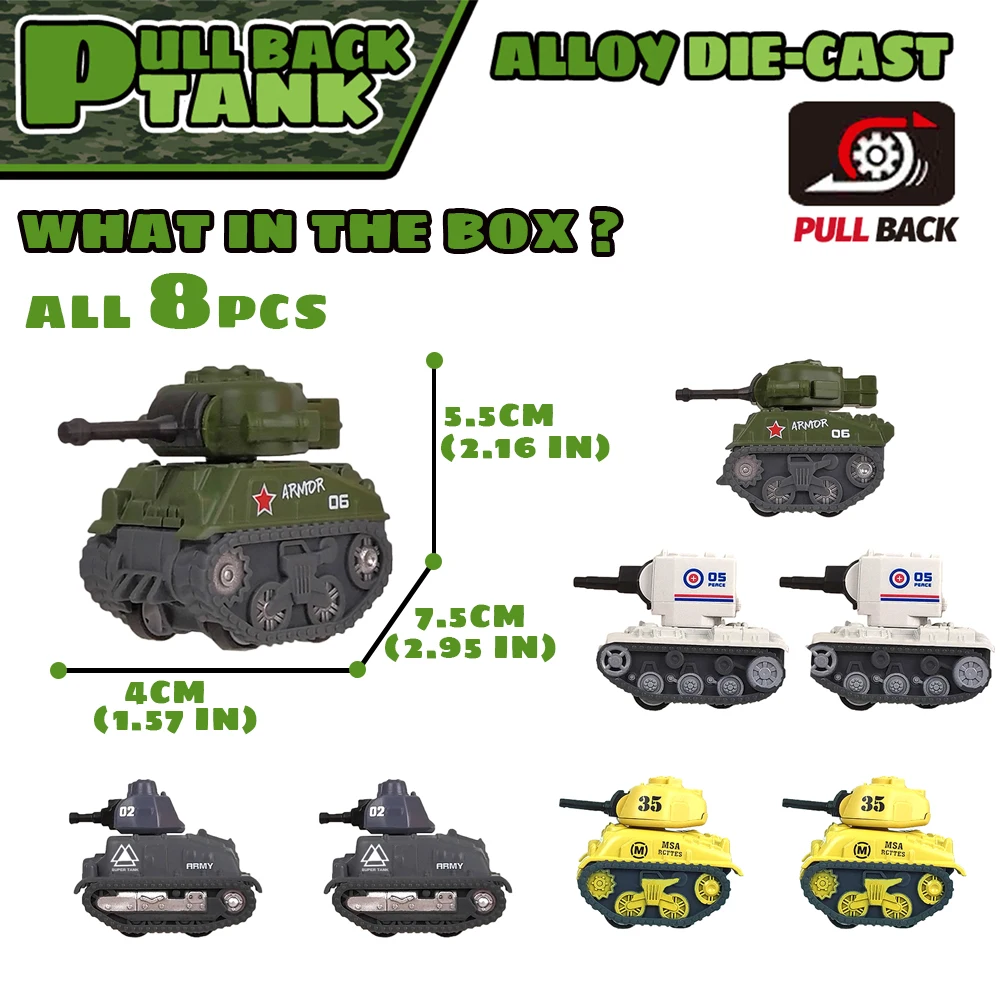 (8pcs) 1:64 Diecast Metal Tank Toy Car Toys for Children, Alloy Plastic Tank Car Toys Toy Cars for Child Boys Kids > 3 Years Old (8pcs) 1:64 Diecast Metal Tank Toy Car Toys for Children, Alloy Plastic Tank Car Toys Toy Cars for Child Boys Kids > 3 Years Old