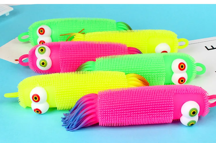 Прямая с фабрики стрейч флэш-мяч детские люминесцентные игрушки ларек вентиляционных мягких гусениц