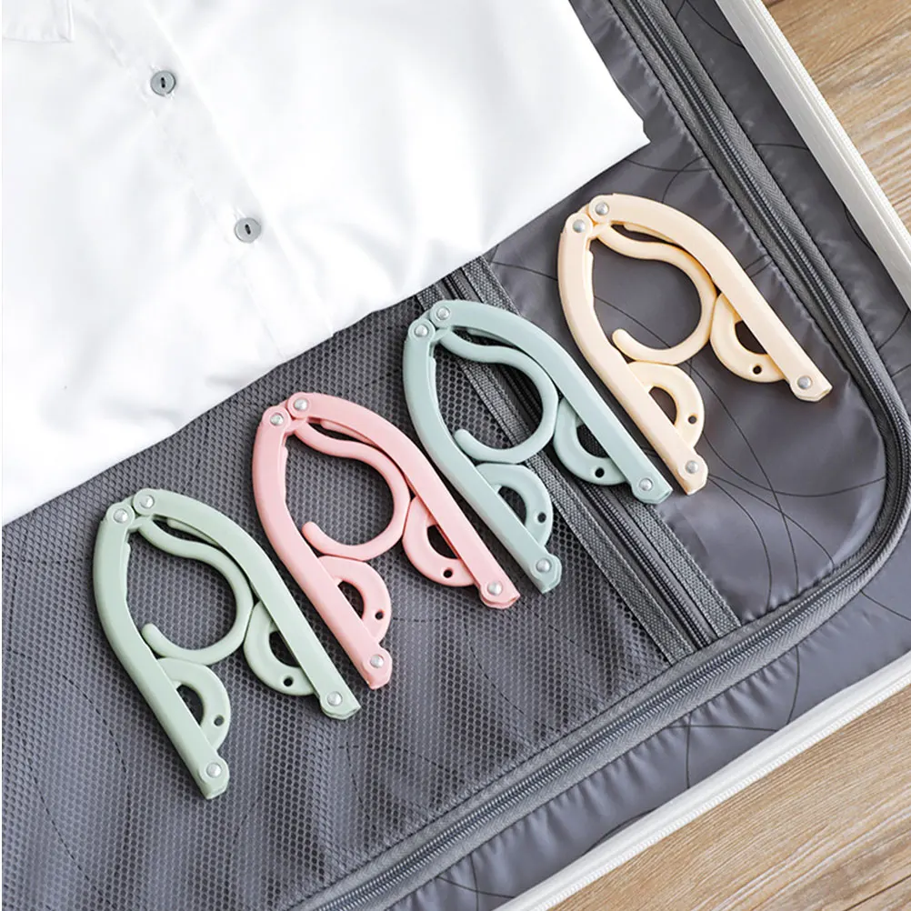8pcs Folding Clothes Hanger Portable Travel Clothes Drying Rack Plastic Magic Clothes Hanger For Traveling Outdoor