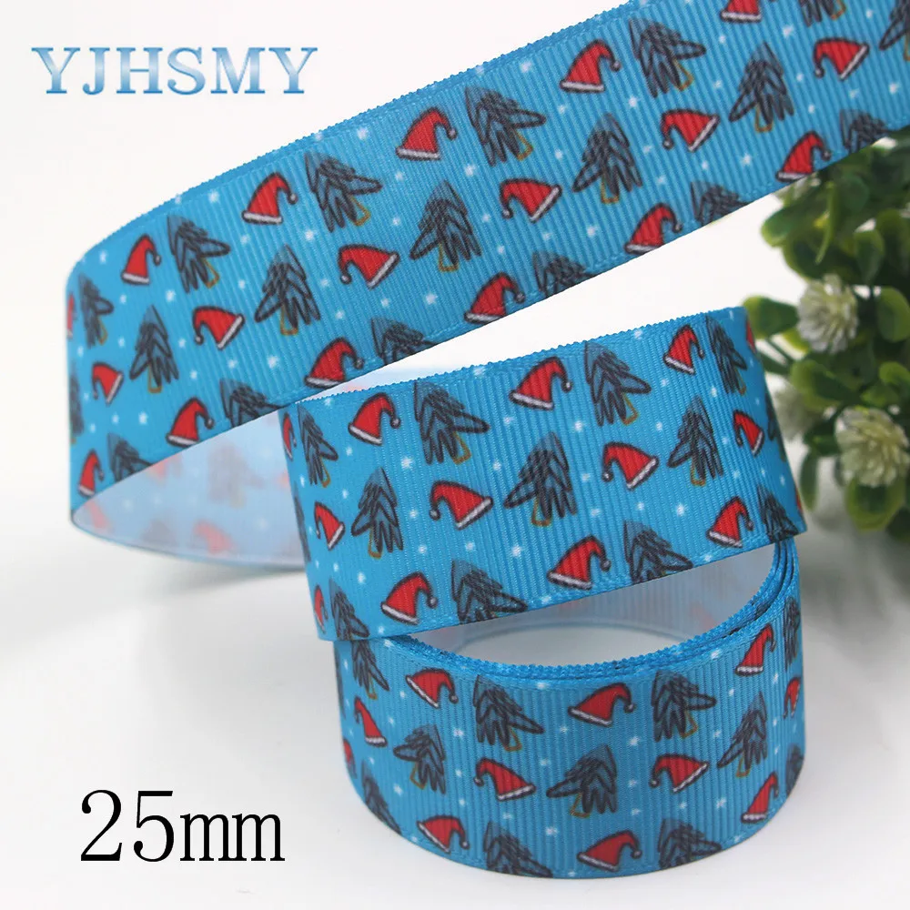 I-191121-2558 YJHSMY I-191121-2557, 10/16/25 мм 10 ярдов Рождественское дерево снежинки grosgrain ленты, DIY ручной работы украшение праздника материалов - Цвет: I-191121-2558