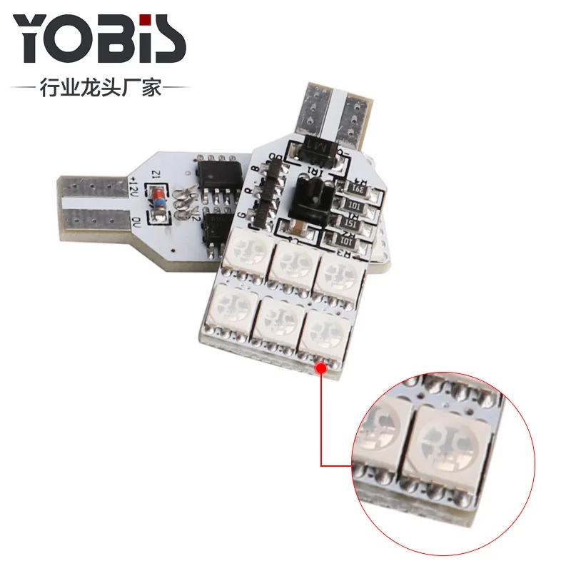 Ubis RGB Прямая с фабрики T10 5050 12SMD семицветная полоска с дистанционным управлением быстрая сцинтилляционная лампа атмосферная лампа