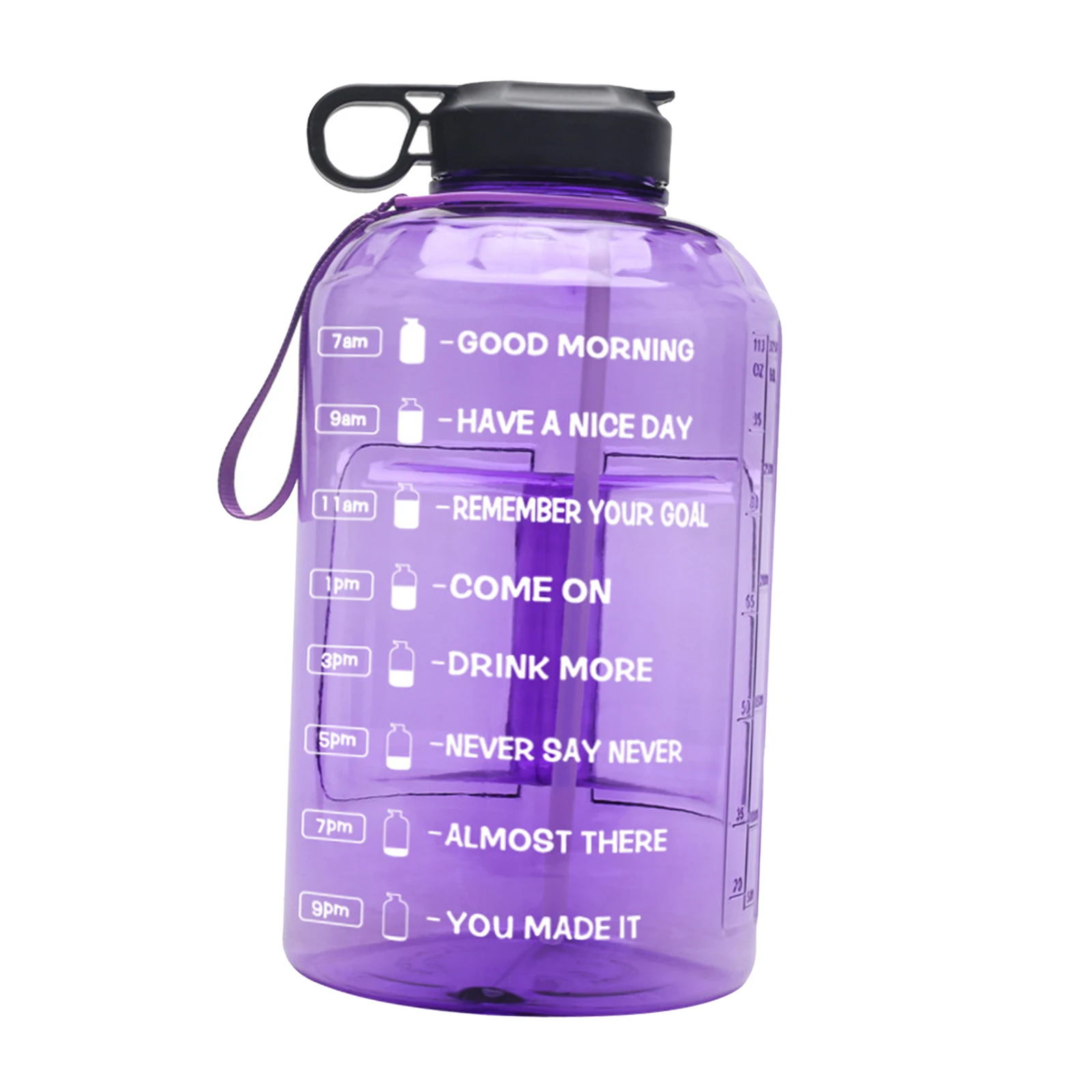 Generic 1 Gallon Water Bottle Fitness Workout With Time Marker For